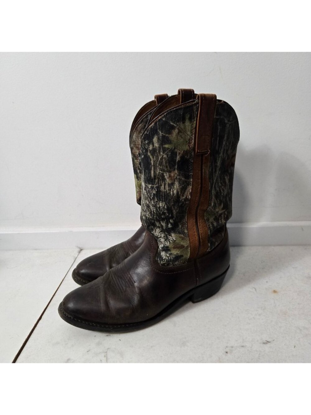 Laredo Men's Size 11 Mossy Oak Camo Leather Cowboy Boots Western